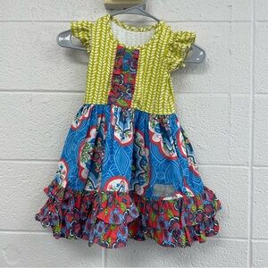 Eleanor Rose Multicolor Ruffle Sleeve Dress